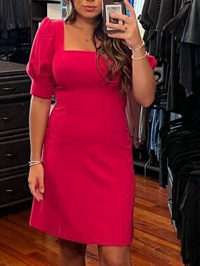 Eliza J Hot Pink Square Neck Cocktail Dress